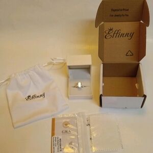 Size 7 Engagement Ring Marked S925 Effinny With Box and Pouch New Women's Ring
